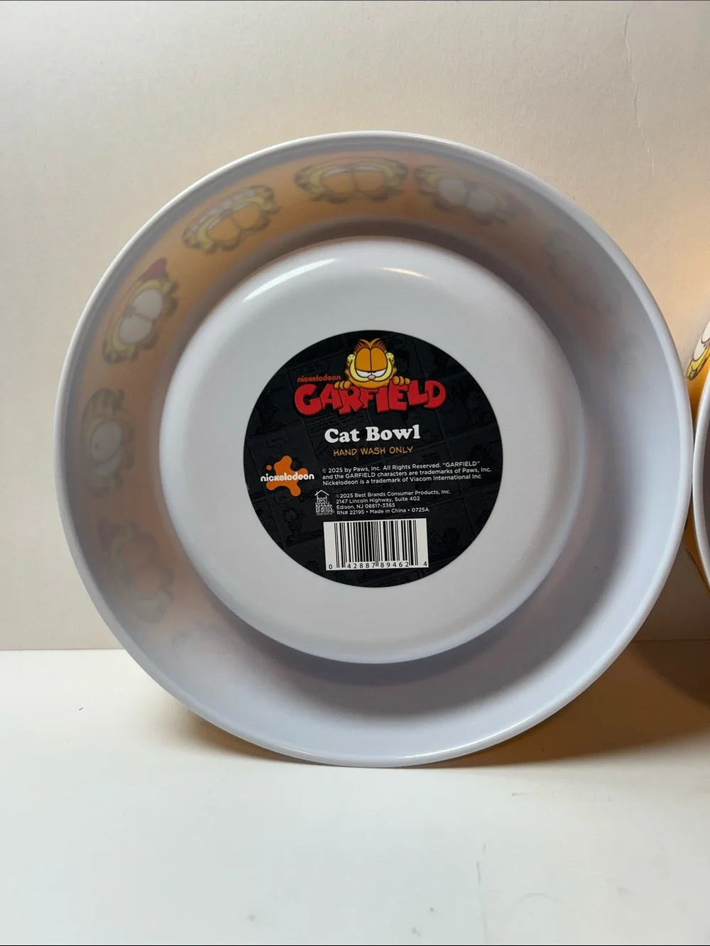 Lot Of 2 NWT Garfield Pet Bowl Dog Cat Food Water Dish 7in Diameter